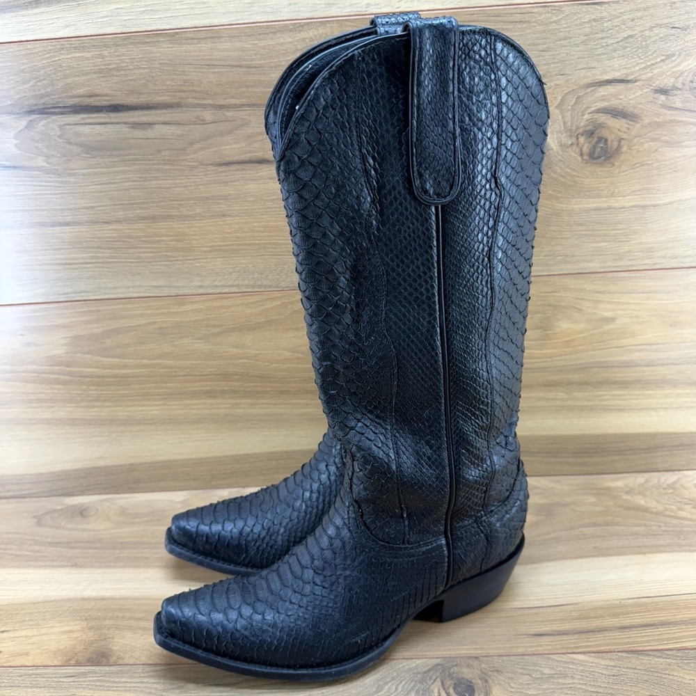Black Snakeskin Ankle Boots